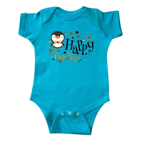 

Inktastic Happy New Year with Cute Penguin Gift Baby Boy or Baby Girl Bodysuit