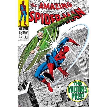 The Amazing Spider-Man No.64 Cover: Vulture and Spider-Man Fighting Print Wall Art By Don Heck