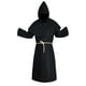thumbnail image 4 of Túnica medieval de fraile, uniforme de mago, capa medieval con capucha, túnica de monje y sacerdote para Negro, 4 of 9