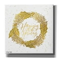 thumbnail image 1 of Epic Graffiti 'Happy Holidays Golden Wreath' by Cindy Jacobs, Canvas Wall Art, 37"x37", 1 of 2