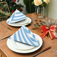 thumbnail image 6 of Iauyy Satin Napkins Set of 1- Light Blue Stripes DIY Printing Decoration Cloth Napkin- Easy Care for Home/Party, 6 of 8