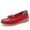 Red, variant on Women's Casual Loafers Slip On Leather Shoes Lightweight Casual Walking Shoes Female Moccasins Classic Penny Loafer Flats Boat Shoes