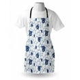thumbnail image 3 of Nautical Apron Ship on Marine Spiral Waves Cruising Boat on Ocean Journey Sea Illustration, Unisex Kitchen Bib Apron with Adjustable Neck for Cooking Baking Gardening, Blue and White, by Ambesonne, 3 of 3