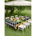 thumbnail image 4 of Outdoor Tablecloth with Umbrella Hole for Patio/Picnic/Party/Camping, Yellow Sunflowers Waterproof Table Cloth Rectangle Table Cover Washable, Summer Botanical Flowers Black Plaid (60"x 102"), 4 of 8