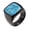 Black Blue, variant on Gemstone Signet Rings for Men Black Square Vintage Statement Personalized Dainty Jewelry Black Size 11