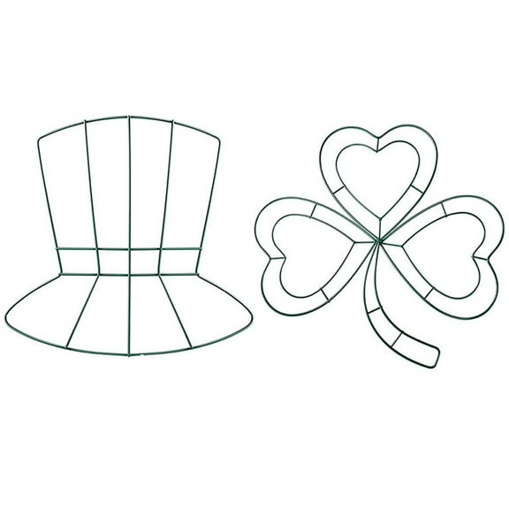 2pcs St. Patrick's Day Iron Frame Pendant Wreath Making Frame DIY Garland Frame
