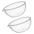thumbnail image 1 of Transparent Glass Mini Prep Bowls 2pcs Food Serving Containers for Salad, Fruit & Vegetables Microwave Safe, 1 of 5