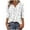 #029-White, variant on V-Neck Button Leisure Top - Women's Fashion Daily Printed 3/4 Sleeve Blouse for Casual Spring Summer Outfits, Versatile Layering & Everyday Chic Office Casual Style Essentia