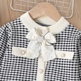 thumbnail image 7 of TBWNWG Girls' Dresses Toddler Long Sleeve Bow Cardigan with Ruffles Checked Skirt 2-Piece Set Children's Autumn Winter Casual Dress for Girls,Size 5-6 Years, 7 of 7