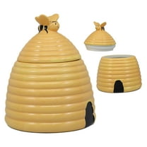 Rustic Wildlife Busy Honey Bumblebee Bee Hive Beehive Ceramic Cookie Jar 8"Tall