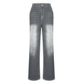 thumbnail image 4 of SnZhen Women's Straight Leg Jeans Fashion Solid Color Elastic High Waist Versatile Loose Casual Long Pants Z-Gray L, 4 of 4