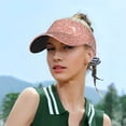 thumbnail image 5 of Kdxio Rose Gold Glitter Print Sun Visor Hat Golf Visor Adjustable Velcro Outdoor Sports Cap For Men Women, 5 of 7