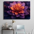 thumbnail image 4 of Mudket Purple and Orange Lotus Flower Canvas Wall Art, Floral Botanical Wall Decor, Framed Ready to Hang Artwork for Living Room Bedroom Bathroom Spa - 12"L x 8"W, 4 of 10