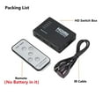 thumbnail image 2 of Switch 5 Ports Switcher 5 in 1 Out HD 1080P Video Cable Switches 5x1 Hub Adapter Converter, 2 of 7