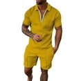 thumbnail image 3 of Baqcunre Track Suits For Men Set Men'S 3D Short Sleeve Suit Shorts Beach Tropical Hawaiianss Body Sports Shorts Suit Sports Suit Mens Outfits Tops For Men Yellow S, 3 of 4