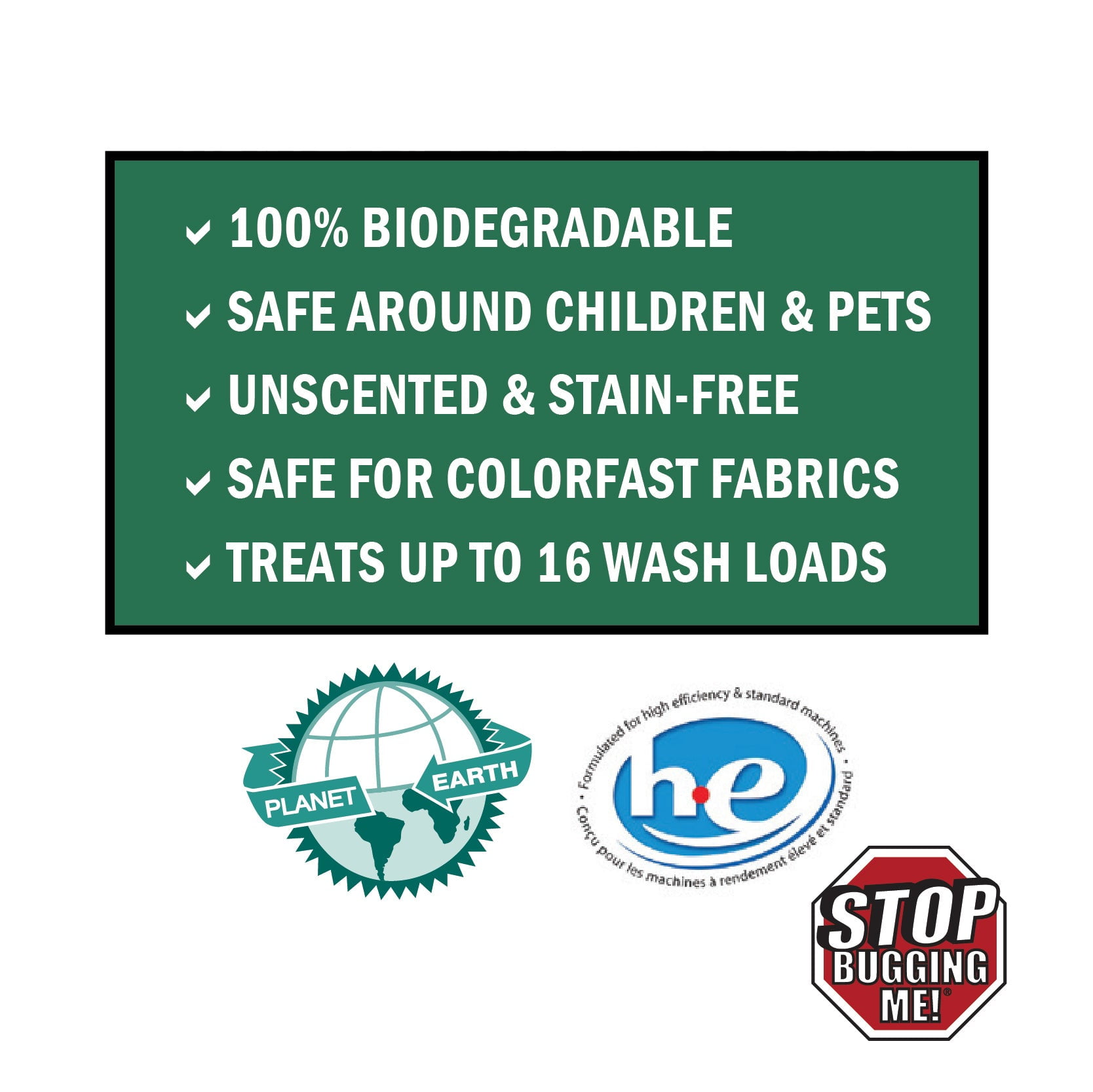 Stop Bugging Me Laundry Additive Concentrate for Super Lice, Bed Bugs & Dust Mites - Non-Toxic, Pet Safe | 8 fl. oz. - 774372