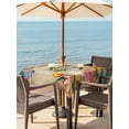 thumbnail image 3 of Outdoor Tablecloth with Umbrella Hole for Patio/Picnic/Party/Camping, Spring Flowers Waterproof Table Cloth Square Cover Washable, Farmhouse Vintage Botanical Florals Plants (54"x 54"), 3 of 8