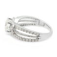 thumbnail image 4 of 2 Carat Center 7MM Round Cut Lab Created Moissanite Diamond Halo Split Shank Engagement Ring For Women In 14K White Gold Over Sterling Silver (G-H Color, VVS1 Clarity, 2 Cttw)-4, 4 of 8