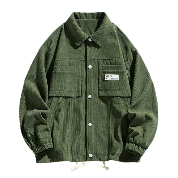 Dpytoraw Mens Cargo Jackets Button Oversize Streetwear Jackets Pockets Vintage Spring Fall Lightweight Jackets