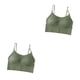 thumbnail image 3 of Qarigey Tank Crop Top Bra Lencería sexy Cómoda Ropa interior sin costuras Bralette Thin Slim Casual Sin mangas para deportes Verde Verde 2piezas, 3 of 6