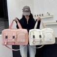 thumbnail image 2 of 2025 Spacious Lattice Travel Shoulder Bag - Durable Nylon, Portable Sports Gym Bag, Suitable for Short Trips, Available In Grey, Pink, Purple, Black, 2 of 5