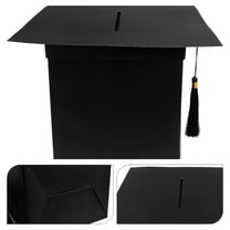 BESTOYARD Black Graduation Wish Card Box Creative Design Paper for Home Graduation Parties 10.5 x 10.5 x 10.5 inches