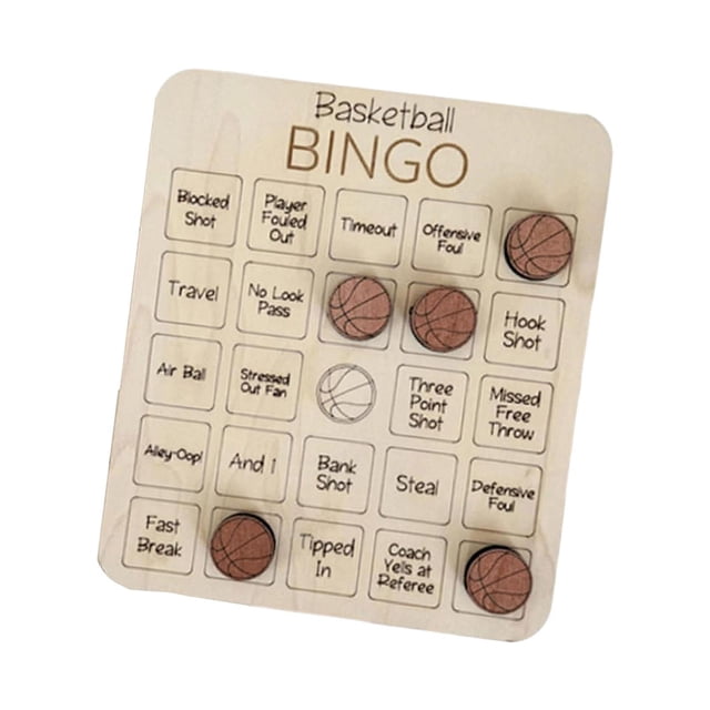 Juego de bingo, juego familiar de cartones de bingo, juguete educativo con temática deportiva, Night Wood Baloncesto