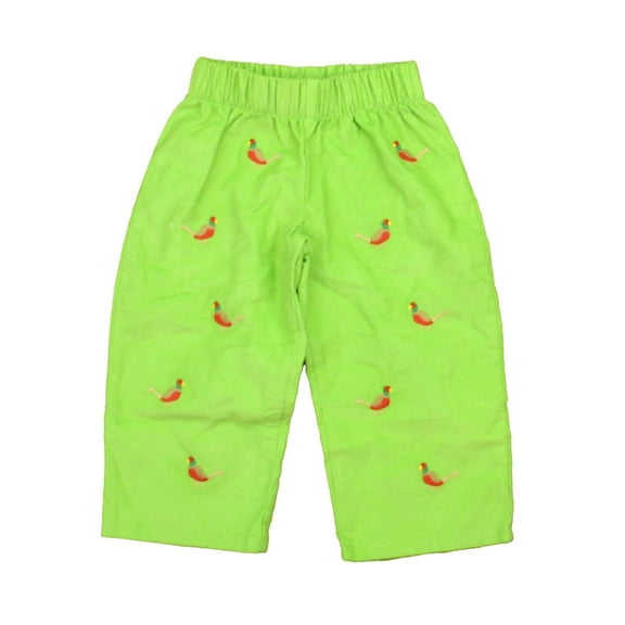 Pre-owned: The Beaufort Boys Green | Red Birds Corduroy Pants size: 6-12 Months (Good)
