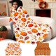 thumbnail image 1 of Manta de Calabazas con Estampado Otoñal | Tonos Naranja, Amarillo y Crema | Ideal para Acción de Gracias | Ligera, Cálida y Suave | 100 X 75 Cm | Multicolor | Composición: Franela y Poliéster | 360 G, 1 of 6