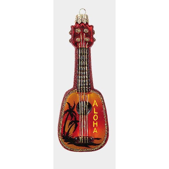 Hawaiian Ukulele Polish Glass Christmas Tree Ornament Decoration