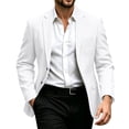 thumbnail image 4 of akafmk Men's Blazer Business Casual Work Jacket Notch Lapel Button Closure Dress Jacket Lightweight Slim Suit Coat with Pockets, 4 of 8