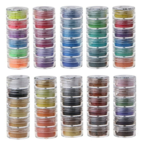 10Pieces Mica Powder Pearlescent Epoxy Resin Pigment Powder for Soap Paint Jewellery Making Nail Polish Resin 60 Colors