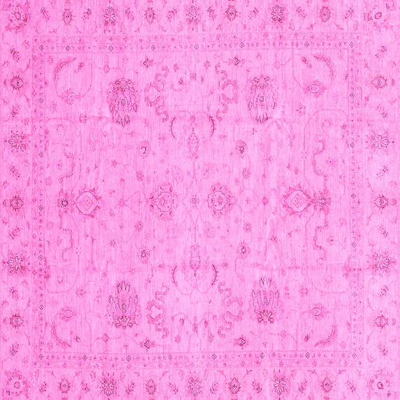 Ahgly Company Indoor Square Oriental Pink Traditional Area Rugs, 3' Square