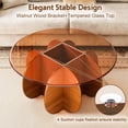 thumbnail image 3 of NEORIVER Round Glass Coffee Table,31.5" Modern Coffee Table with Glass Top and Wood Base,Unique Circle Center Table for Living Room, Small Space Coffee Table for Apartment & Office, 3 of 6