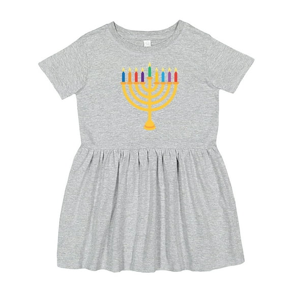 Inktastic Hanukkah Menorah Candles Girls Toddler Dress