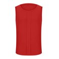 thumbnail image 6 of Miluxas Pleated Tank Tops for Women Crew Neck Sleeveless Dressy Casual Work Tank Top Summer Red XXL(XXL), 6 of 7