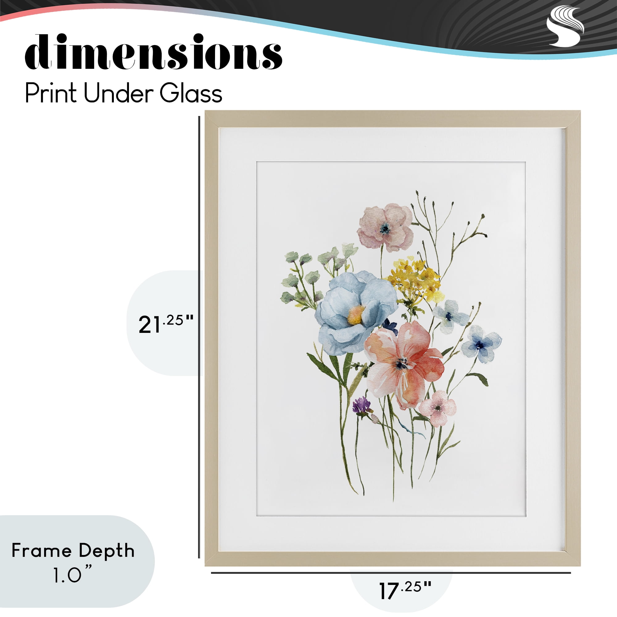 Stupell Industries Spring Meadow Wild Flowers Birch Framed Print Under Glass, design by Livi Finn