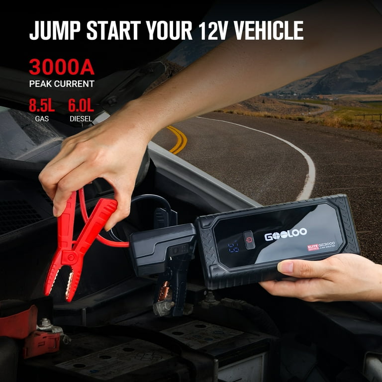 GOOLOO 3000A Peak Car Jump Starter, 2-Way Fast Charging for GOOLOO 3000A Peak Car Jump Starter, 2-Way Fast Charging for