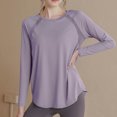 thumbnail image 4 of Kaemgyyd Long Sleeve Workout Tops for Women Plus Size Loose Yoga Tee Shirts Lightweight Breathable Running Athletic Clothing, 4 of 7