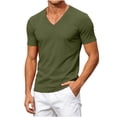 thumbnail image 6 of HOOMEUMY Mens Casual Slim Fitted V Neck T Shirt Short Sleeve Solid Color Shirts Soft Breathable Tops For Gym And Weekend Activities, 6 of 9