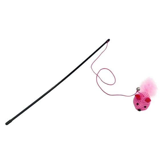hengtong Cat Feather Toys with Bells 57cm String Catcher Exerciser Accompany Activity Cat Pink