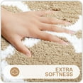 thumbnail image 3 of Buganda Microfiber Bathroom Rugs and Mats, Extra Soft and Absorbent Shaggy Bath Mats, Non-Slip Moroccan Trellis Bath Carpets, 24" x 47", Beige, 3 of 7
