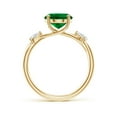 thumbnail image 2 of ANGARA Lab Grown 2.25 Ct Nature Inspired Oval Emerald Engagement Ring for Women in 14K Yellow Gold (Size-10x8mm) | May Birthstone, Anniversary, Jewelry Gift for Women | Lab-Grown Emerald Ring, 2 of 8