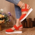 thumbnail image 5 of Orthopedic Sandals With Arch Support For Women Wedge 2026 Summer Casual Closed Toe Espadrilles Low Heel Sandals Dressy Comfortable Walking Ankle Strap Wide Width Sandal, 43, 5 of 7