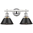 thumbnail image 1 of Beaumont Lane 2 Light Steel Vanity Light in Chrome and Black, 1 of 3