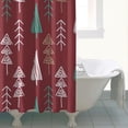 thumbnail image 5 of Rideau de Douche pour Salle de Bain Xmas Forêt Rustique Ferme Triangle Arbre Rideau de Salle de Bain Durable Amusant Crochets de Rideaux de Salle de Bain Inclus,72x72 Pouces, 5 of 5