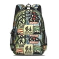 thumbnail image 2 of Bigfoot and Patch Blue Pattern Backpack for School, Cute School Bag with Adjustable Shoulder Straps and Padded Back, 16.9"x12.6"x5.9", 2 of 5
