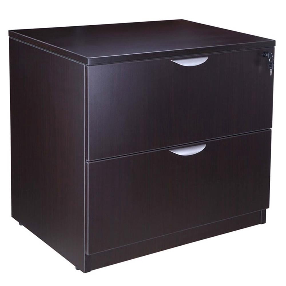 Boss Office Products Mocha 66 inch Executive U-Shape Desk with Lateral File Storage