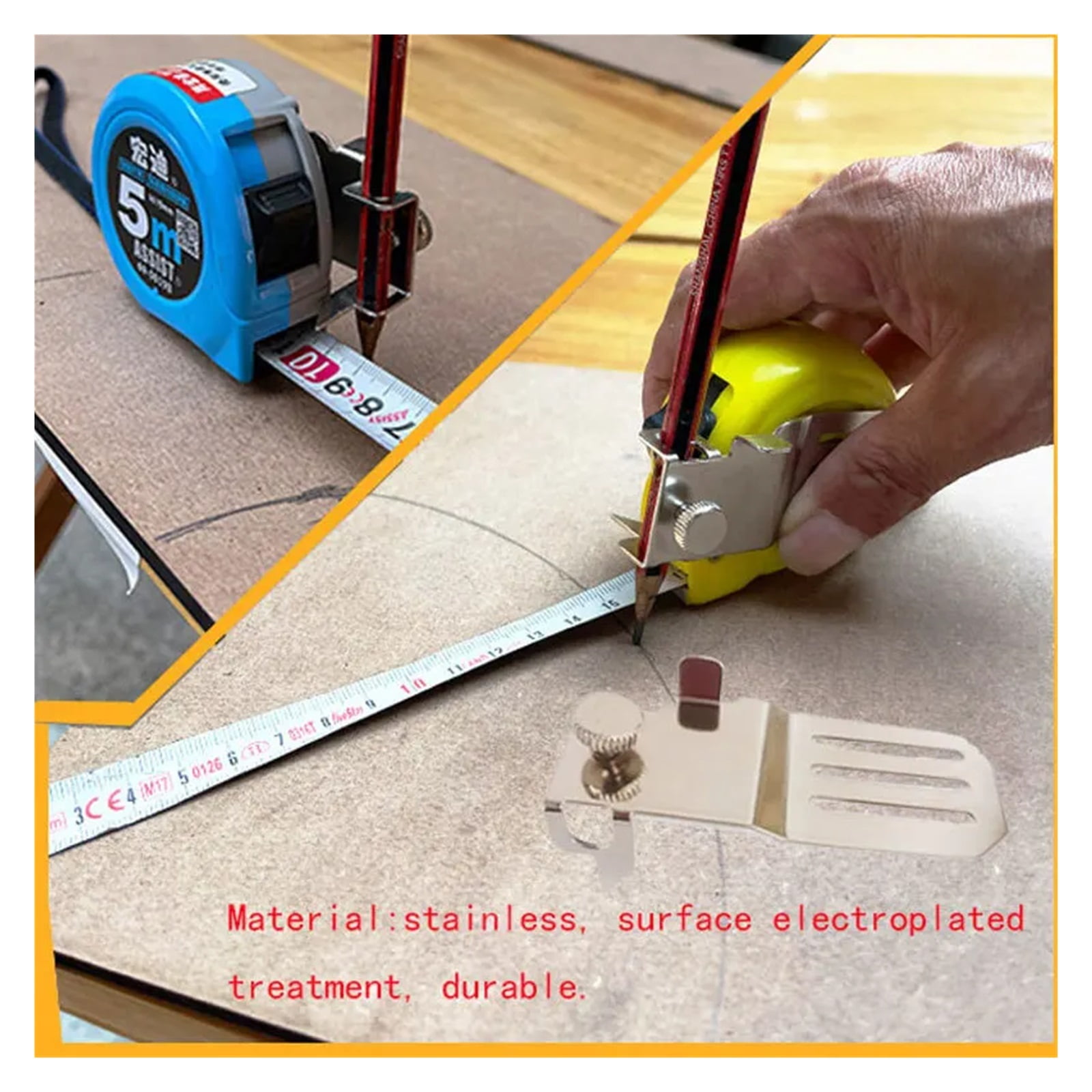 Tape Measuring Locator Measuring Tape Clamp Measuring Precision Tool For Edge Positioning Angle Clamp Flexible Scale ,Smart Design