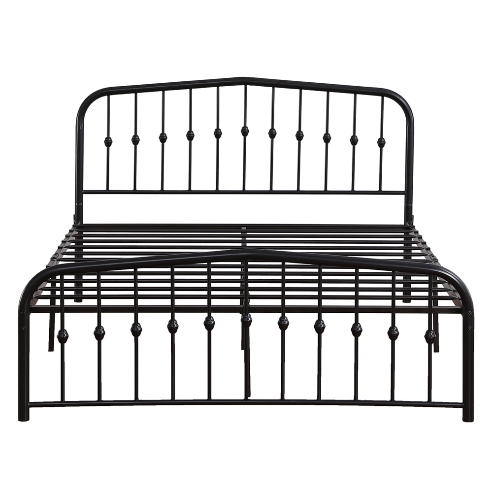 Lowestbest Single-Layer Curved Frame Bed Head and Foot Center Raised Vertical Pipe with Ball Decoration, Full Iron Bed (Black) Lowestbest Single-Layer Curved Frame Bed Head and Foot Center Raised Vertical Pipe with Ball Decoration, Full Iron Bed (Black)